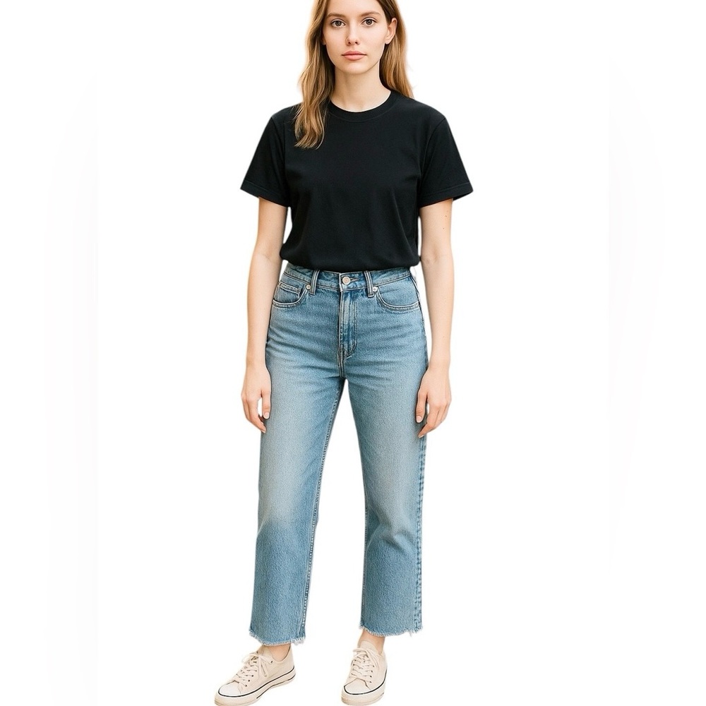 Reformation Light Blue Straight Leg Jeans